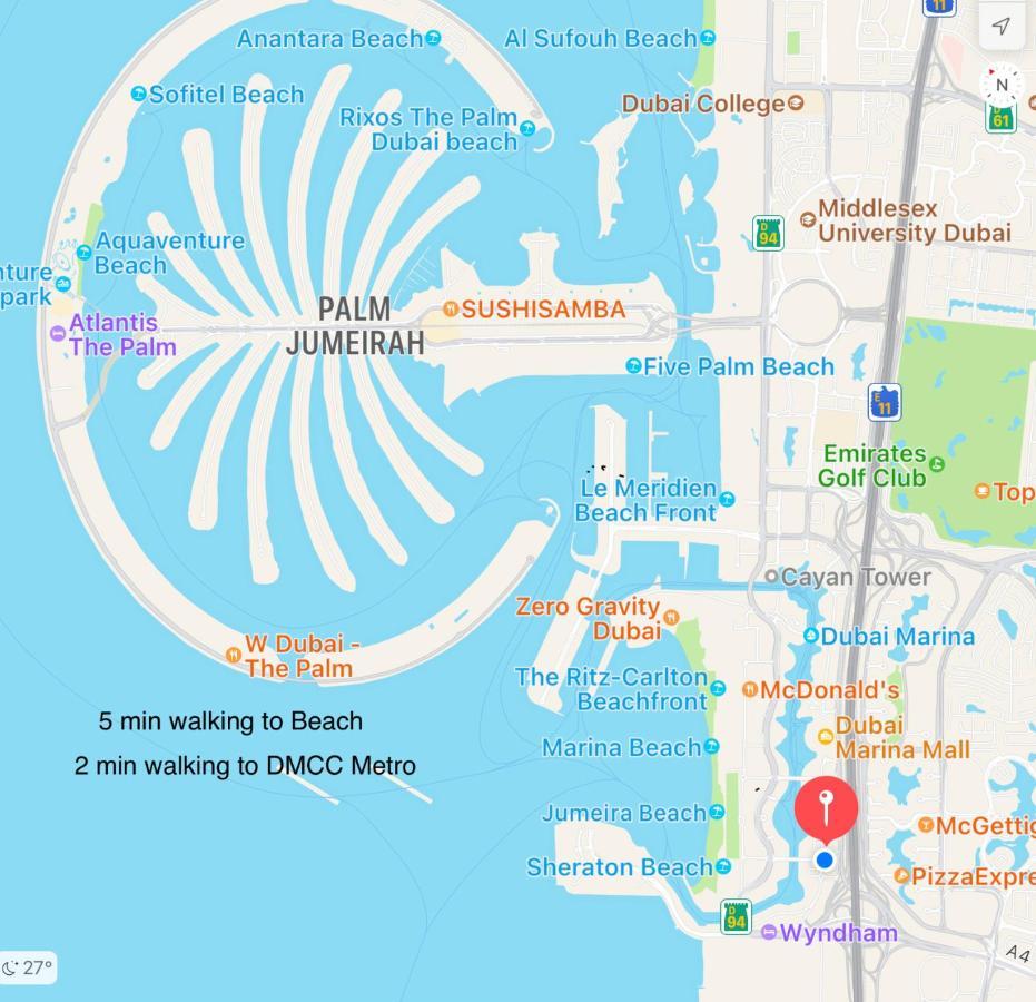 Luxury Room With Marina View Close To Jbr Beach And Metro With Shared Kitchen Дубай Екстер'єр фото